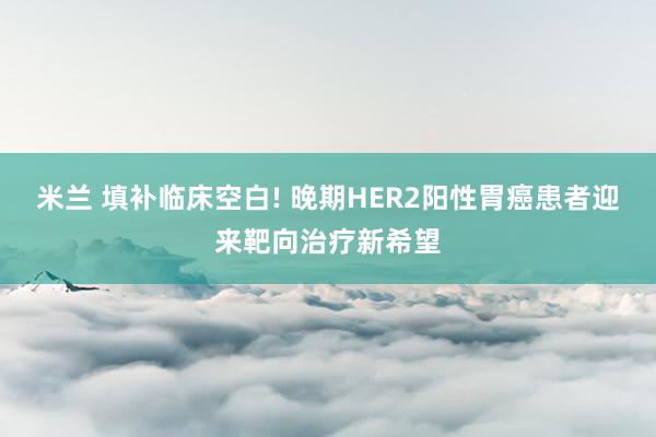 米兰 填补临床空白! 晚期HER2阳性胃癌患者迎来靶向治疗新希望