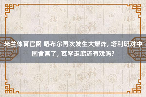 米兰体育官网 喀布尔再次发生大爆炸, 塔利班对中国食言了, 瓦罕走廊还有戏吗?
