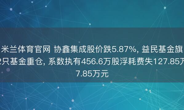米兰体育官网 协鑫集成股价跌5.87%, 益民基金旗下2只基金重仓, 系数执有456.6万股浮耗费失127.85万元