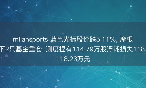milansports 蓝色光标股价跌5.11%, 摩根基金旗下2只基金重仓, 测度捏有114.79万股浮耗损失118.23万元